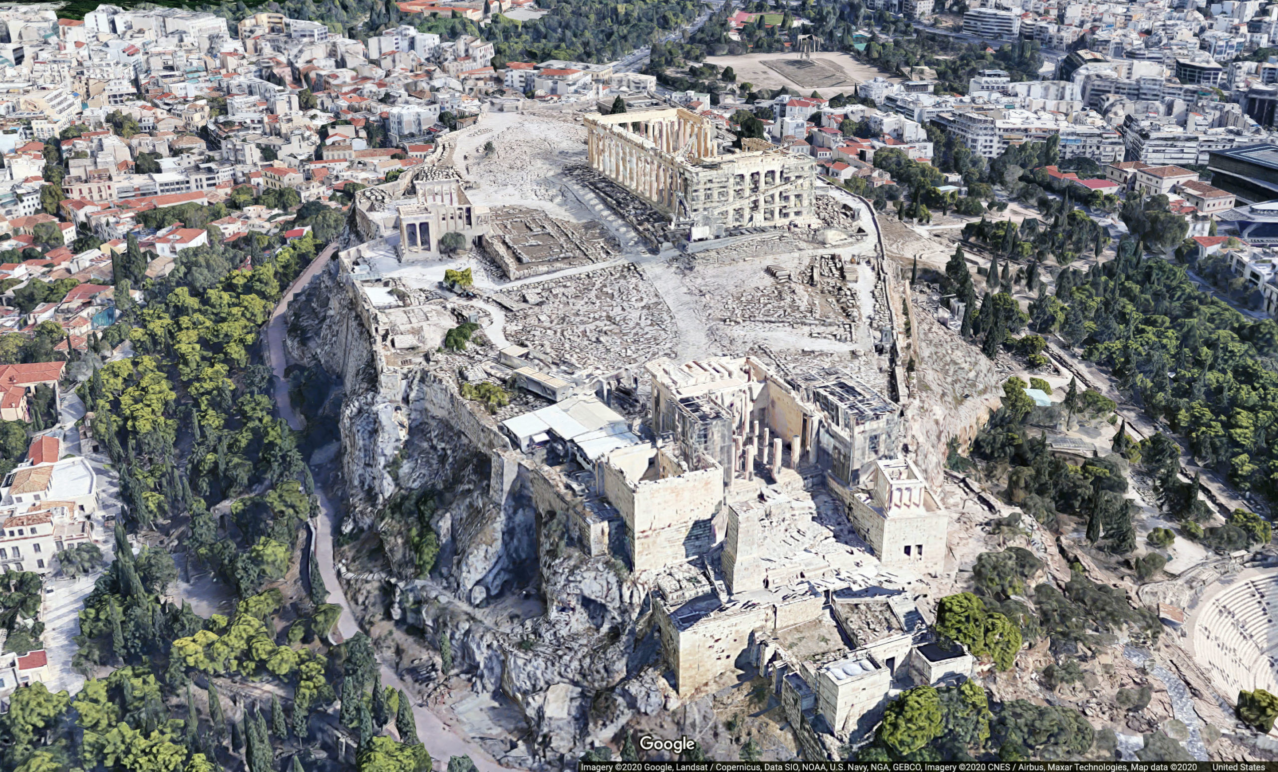 Aerial view of the Acropolis (© Google)