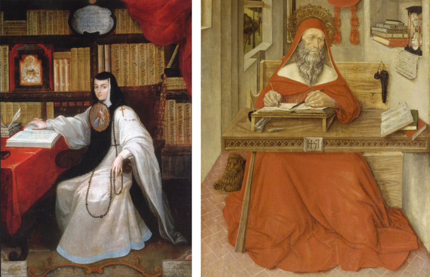 Left: Cabrera sor Juana, right: St. Jerome