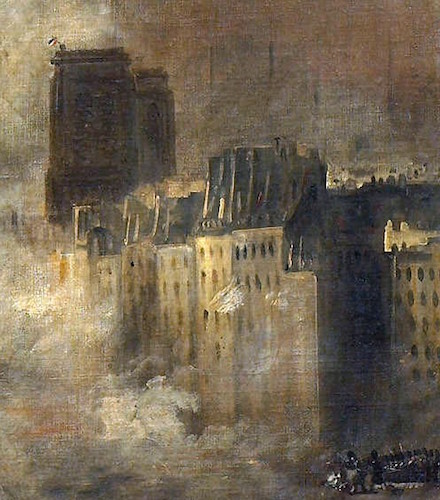Paris (detail), Eugène Delacroix, Liberty Leading the People, oil on canvas, September–December, 1830 (exhibited and purchased by the state from the Salon of 1831) 2.6 x 3.25m (Louvre, Paris)
