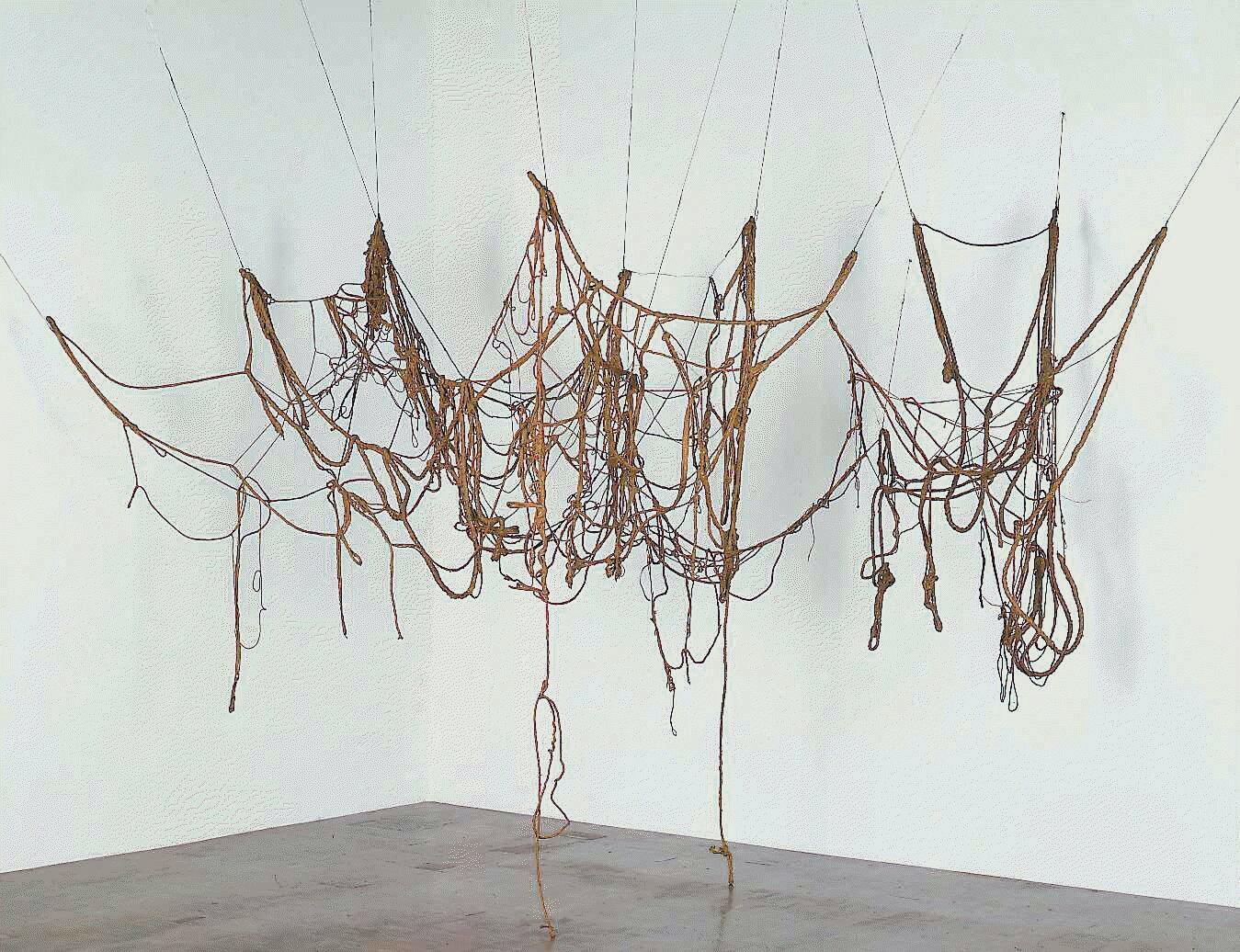 Eva Hesse, Untitled (Rope Piece), 1970, rope, latex, string, wire, variable dimensions (Whitney Museum of American Art, New York)