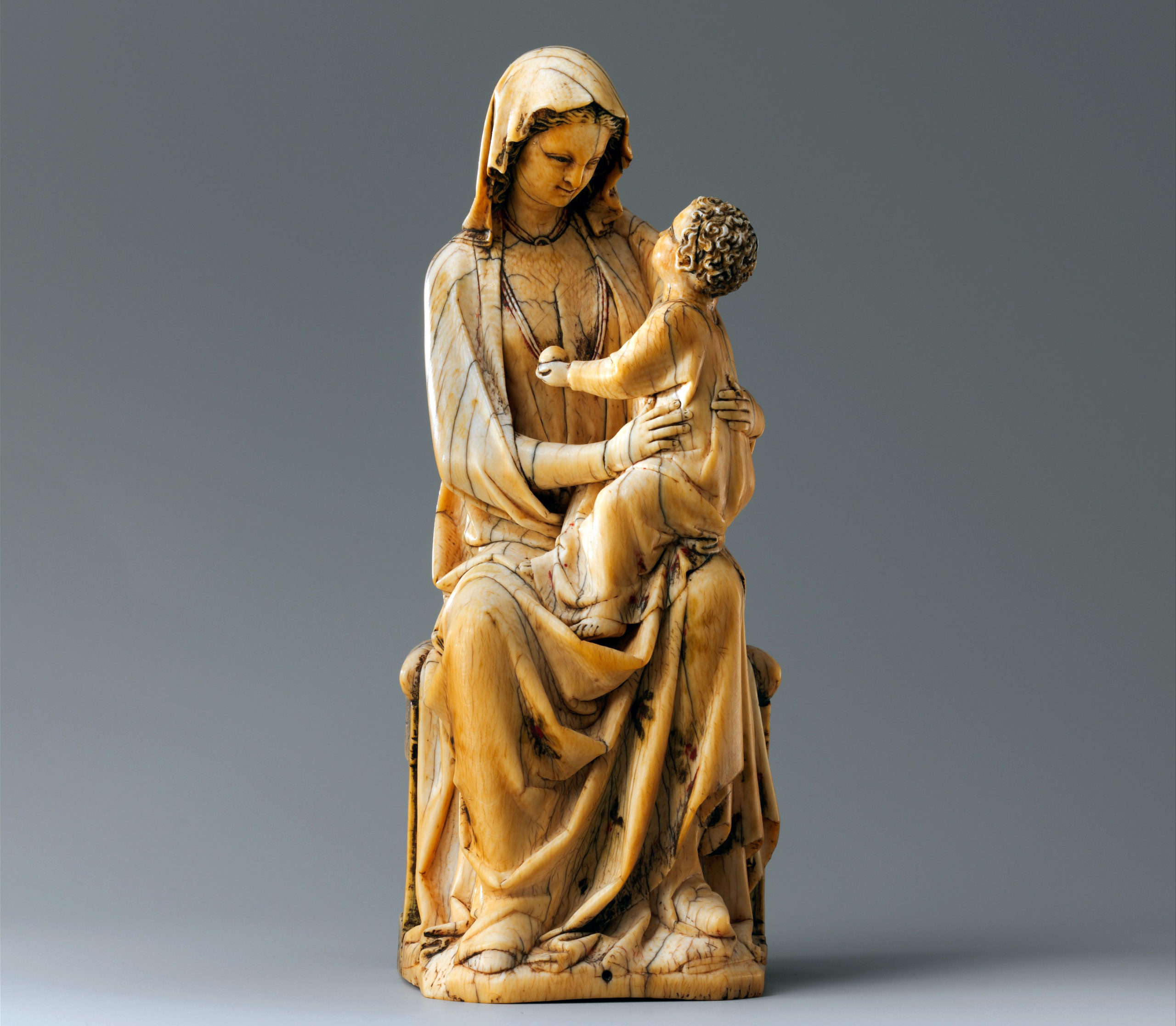 Enthroned Virgin and Child, ca. 1260-80, Paris, France, 18.4 x 7.6 x 7.3 cm (Metropolitan Museum of Art)