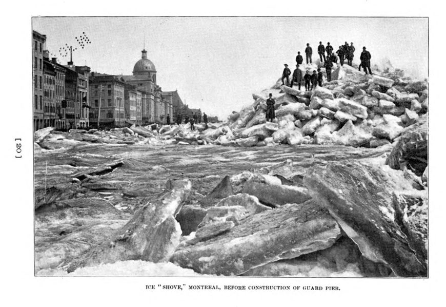 Notman's photo of the ice shove, p. 20 in Thomas C. Keefer, Ice floods and winter navigation of the lower St. Lawrence,... (Ottawa: J. Hope & sons, 1898)