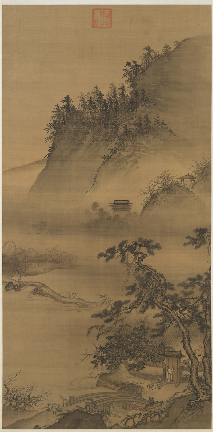 Dai Jin, Returning Late from a Spring Outing 春遊晚歸, hanging scroll, ink and colors on silk, 167.9 x 83.1 cm. National Palace Museum, Taipei