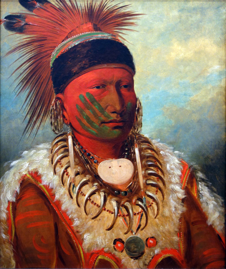 George Catlin, The White Cloud, Head Chief of the Iowas, 1844-45, oil on canvas, 71 x 58 cm (National Gallery of Art, Washington)