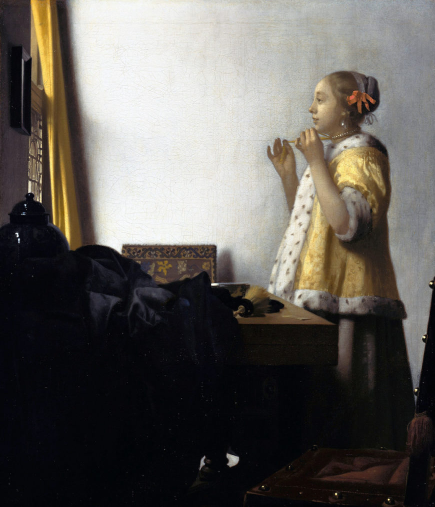 Johannes Vermeer, Girl with Pearl Necklace, 1664, oil on canvas, 55 x 45 cm (Staatliche Museen)