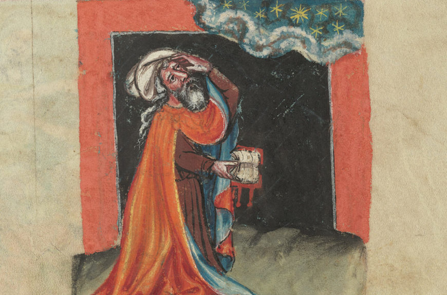 Jonicus, the First Astronomer in World Chronicle, about 1400–1410, Rudolf von Ems, made in Regensburg, Germany (The J. Paul Getty Museum, Ms. 33 [88.MP.70], fol. 12)