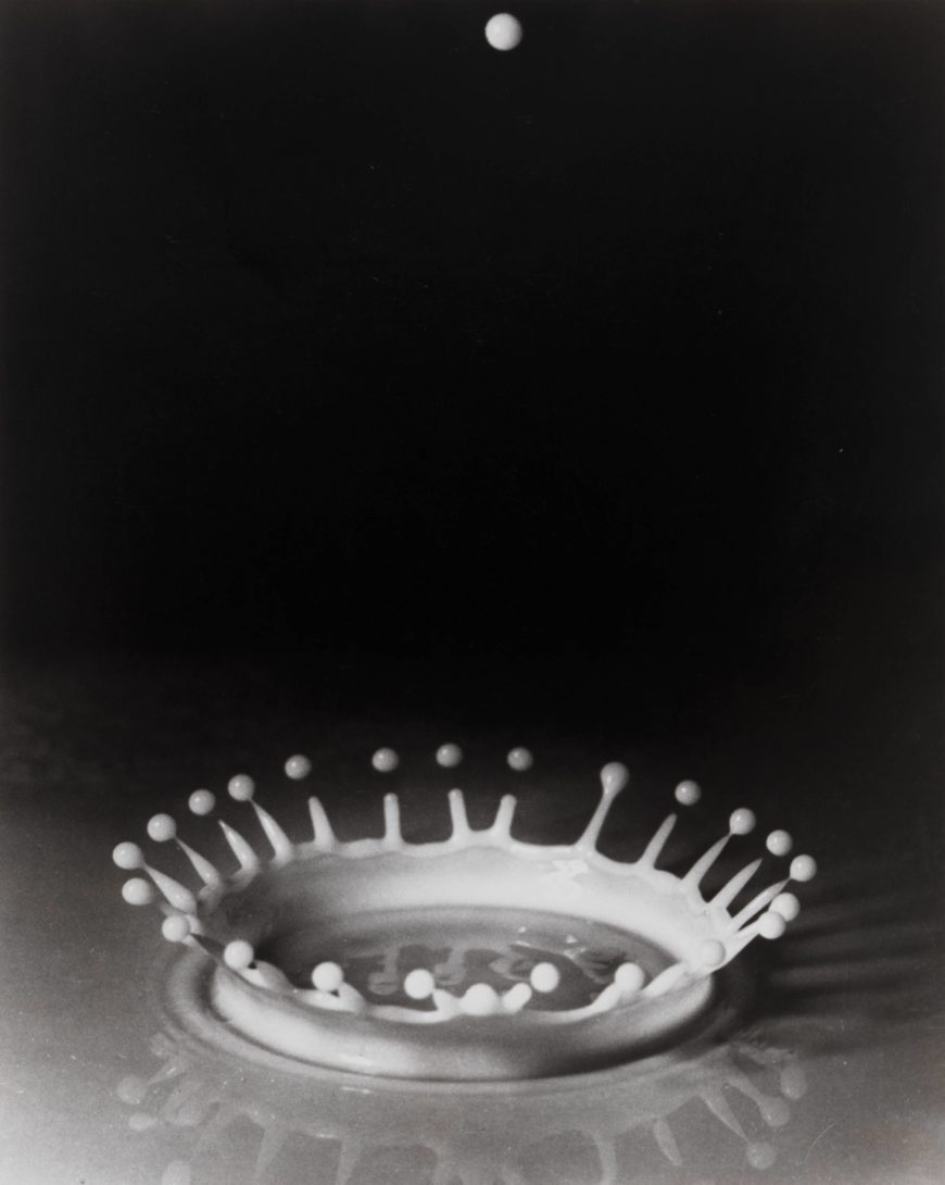Harold Edgerton, Milk-Drop Coronet Splash, 1936. Gelatin Silver Print. 17-15/16 x 14-5/16 inches, Metropolitan Museum of Art. 1997.62.47. Gift of The Harold and Esther Edgerton Family Foundation, 1997.