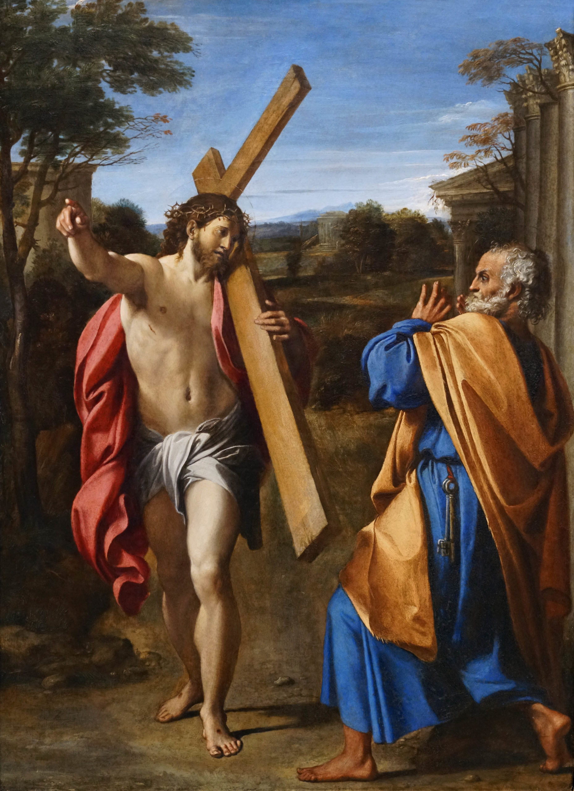 Annibale Carracci, Christ Appearing to Saint Peter on the Appian Way (also known as Domine quo vadis), 1601-02, oil on wood, 77.4 x 56.3 cm (The National Gallery, photo: Steven Zucker, CC BY-NC-SA 2.0)