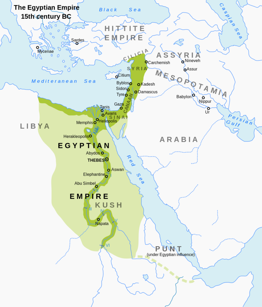 Map of Egypt during the New Kingdom, c. 1450 B.C.E.