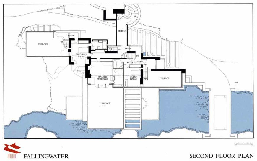Fallingwater floorplan (diagram: Arsenalbubs, CC0 1.0)