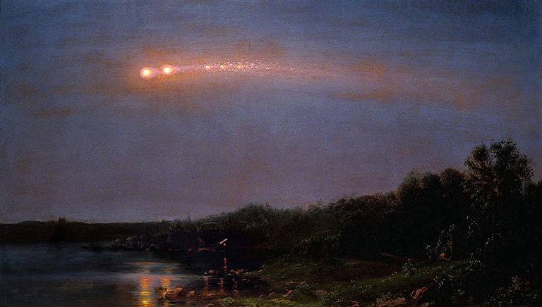 Frederic Edwin Church, The Meteor of 1860, 1860, oil on canvas, 10 x 17.5 inches (private collection)