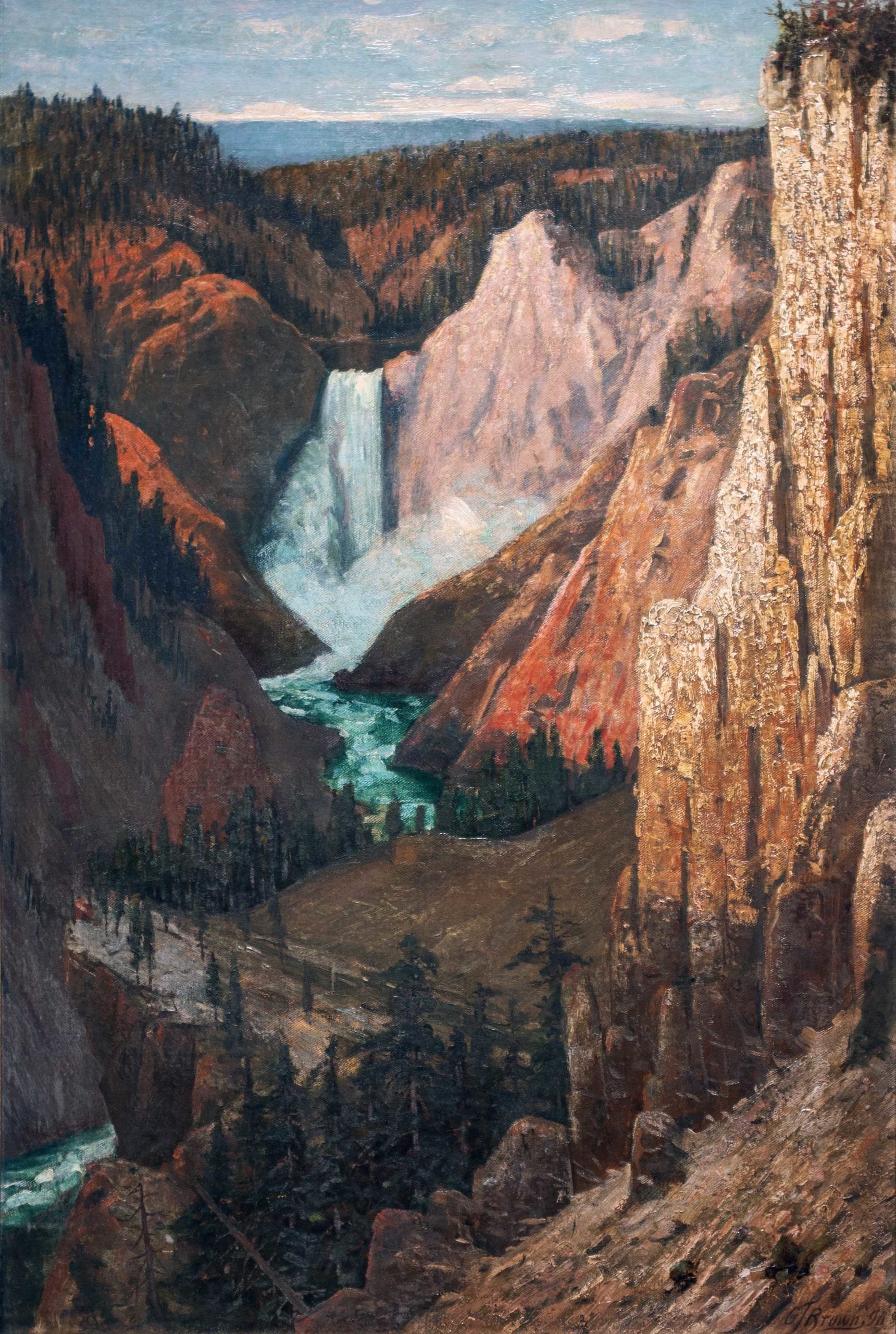 Grafton Tyler Brown, View of the Lower Falls, Grand Canyon of the Yellowstone, 1890, oil on canvas, 76.9 x 51.2 cm (Smithsonian American Art Museum)