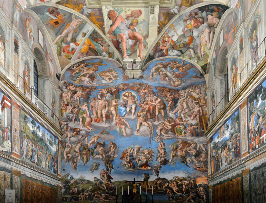 Michelangelo, Last Judgment, Sistine Chapel, altar wall, fresco, 1534–1541 (Vatican City, Rome) (photo: Francisco Anzola, CC BY 2.0)