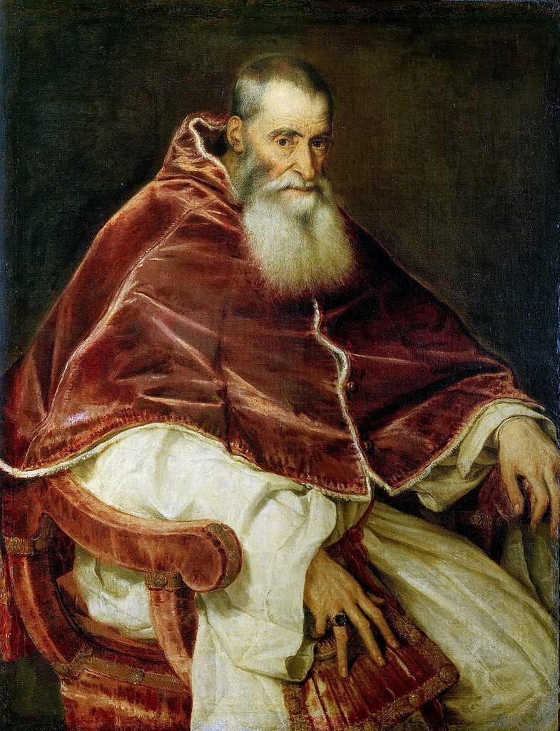 Titian, Portrait of Pope Paul III, c. 1543, oil on canvas, 113.3 x 88.8 cm (Museo di Capodimonte, Naples)