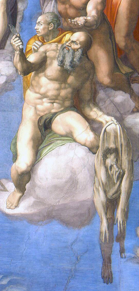 St. Bartholomew (detail), Michelangelo, Last Judgment, Sistine Chapel, fresco, 1534–1541 (Vatican City, Rome; photo: Alonso de Mendoza, public domain)