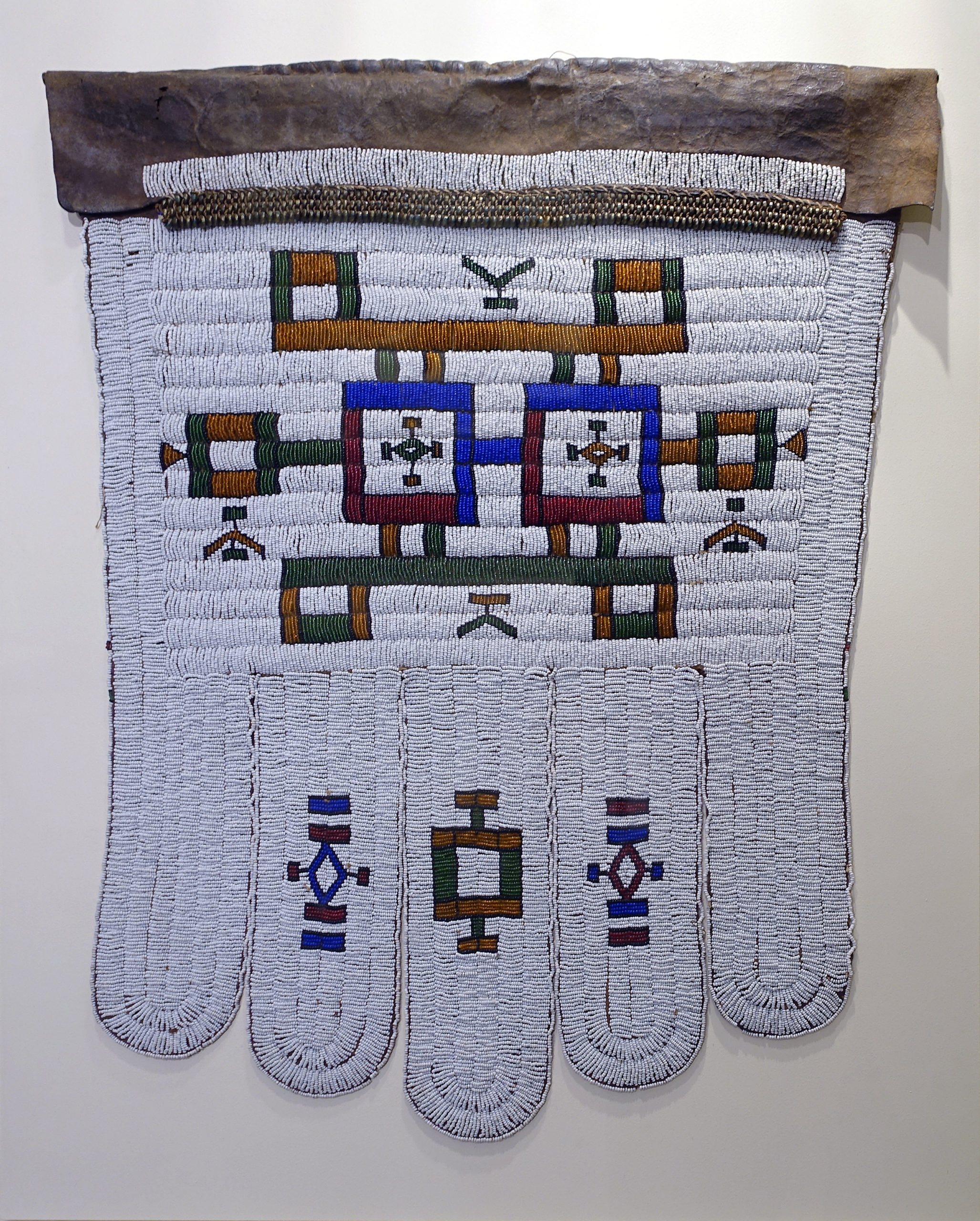 Ndelebe artist, Marriage apron (itjogolo or ijogolo), 1920–40 (Mpumwanga, South Africa), leather, glass beads, fabric (Newark Museum of Art)