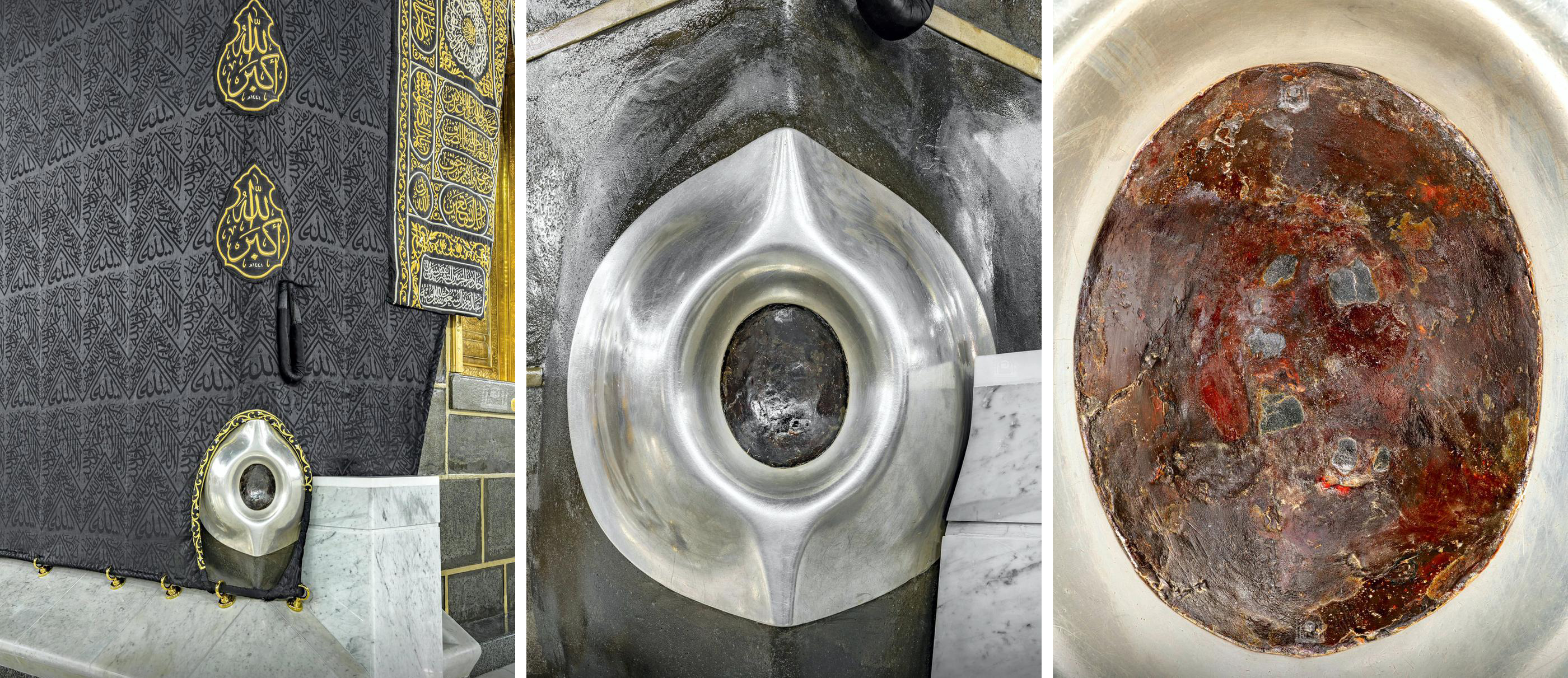 Eastern corner of the Kaaba with the Black Stone (photos: Saudi Arabia General Presidency of the Grand Mosque and the Prophet's Mosque)