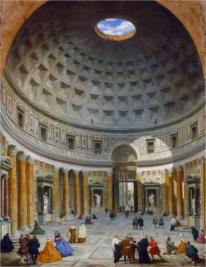 Giovanni Paolo Panini, Interior of the Pantheon, Rome. c. 1734, oil on canvas, 128 x 99 cm (National Gallery of Art)