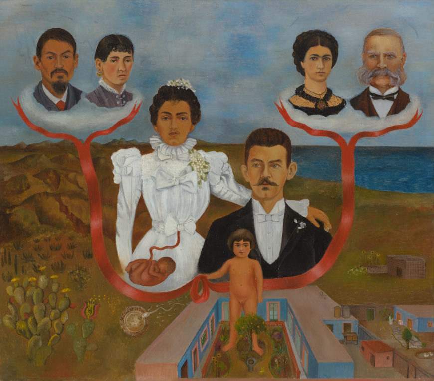 Frida Kahlo, My Grandparents, My Parents, and I (Family Tree), 1936, oil and tempera on zinc, 30.7 x 34.5 cm (Museum of Modern Art)