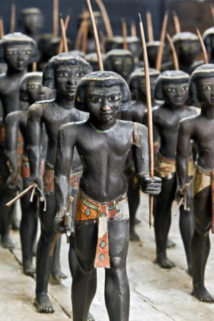Troop of Nubian archers, from the Tomb of Prince Mesehti, Middle Kingdom, 11th Dynasty, ca. 2000 BC. Egyptian Museum, Cairo.