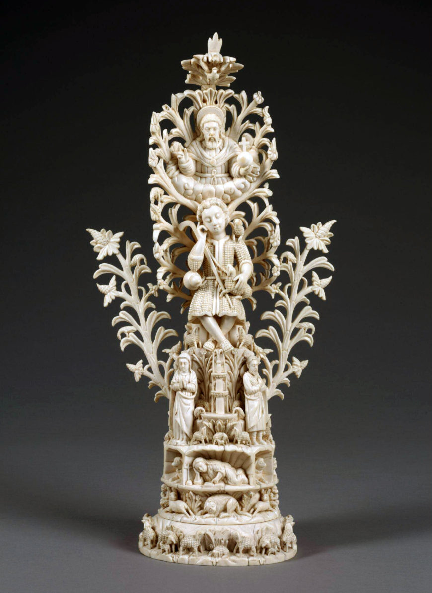 The Mount of the Good Shepherd (Good Shepherd Rockery) from the collection of the Victoria and Albert Museum, London (accession number A.58-1949). Indo-Portuguese, ivory, ca. 1650, place of origin: India (Goa). 