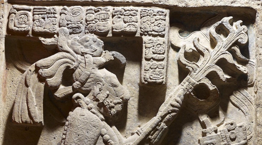 Shield Jaguar (detail), Yaxchilán lintel 24, structure 23, after 709 C.E., Maya, Late Classic period, limestone, 109 x 78 x 6 cm, Mexico © Trustees of the British Museum