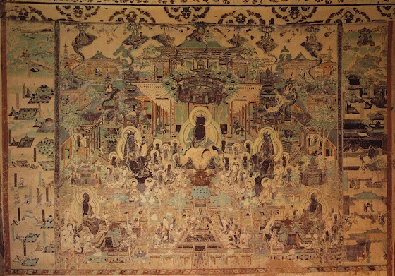 Western Paradise, Cave-temple 172, Tang dynasty, Dunhuang, Gansu province