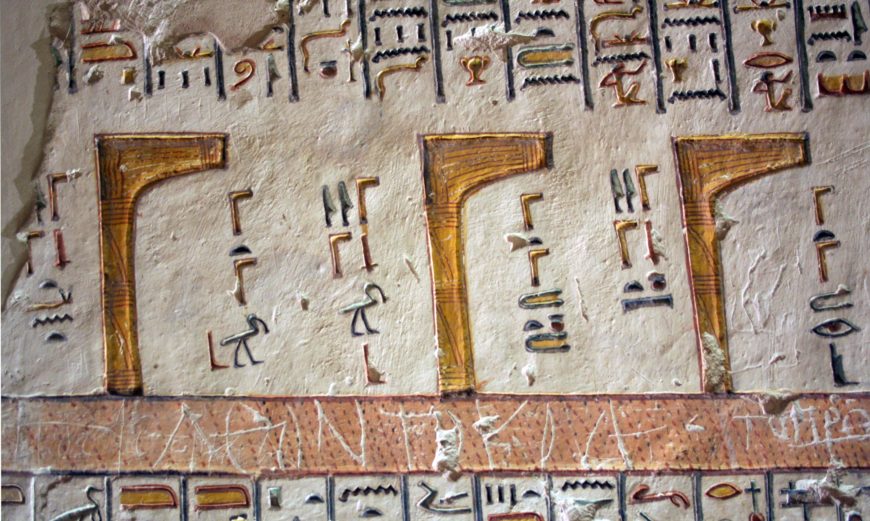 translate as ‘god’ is netjer, which is written in hieroglyphs as a wrapped pole with a flag on top