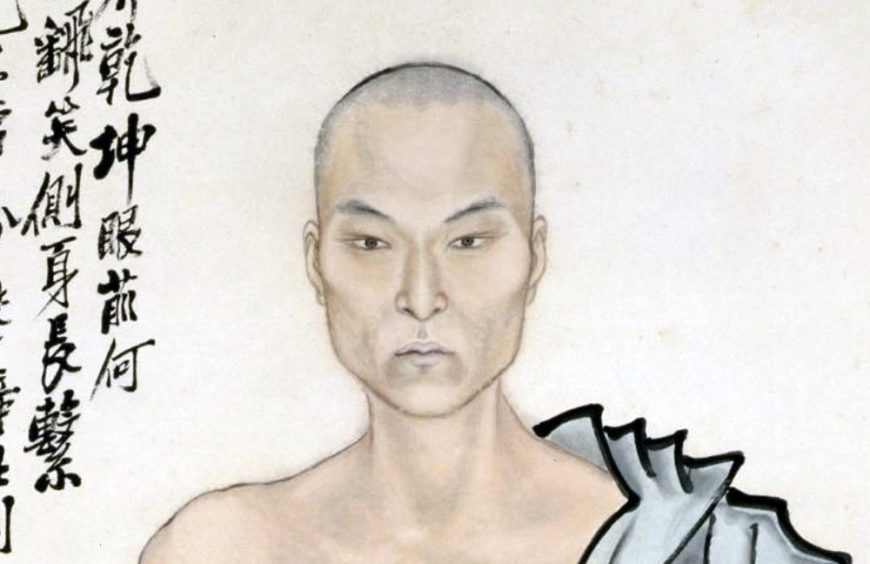Ren Xiong (1823–57), Self-Portrait, Qing Dynasty, ink and colors on paper, 177.5 x 78.8 cm (Palace Museum, Beijing)