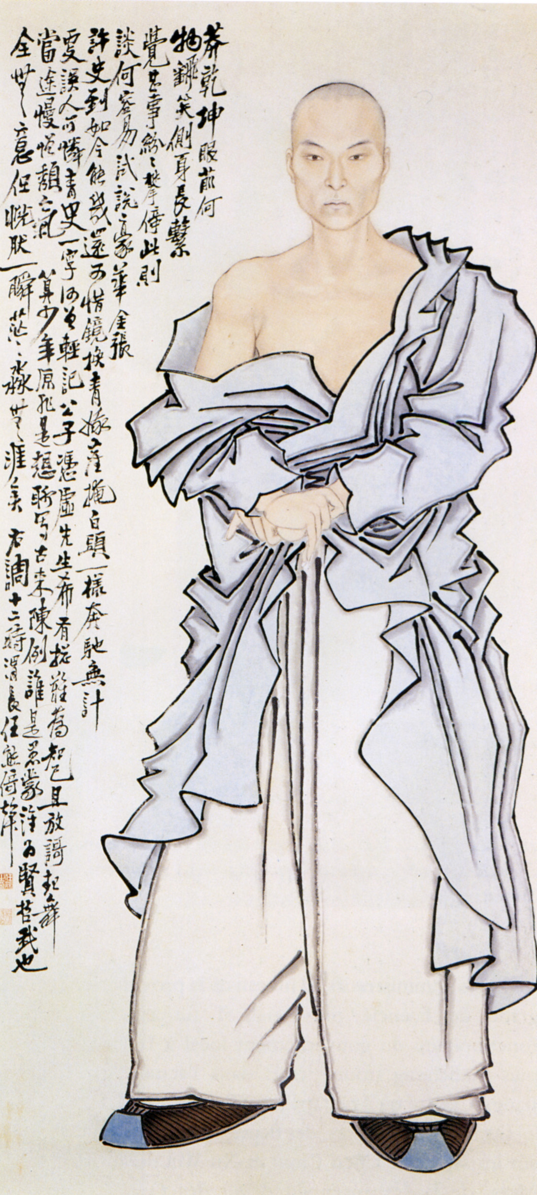Ren Xiong, Self-Portrait (1823–57), ink and colors on paper, 177.5 x 78.8c (Palace Museum, Beijing)