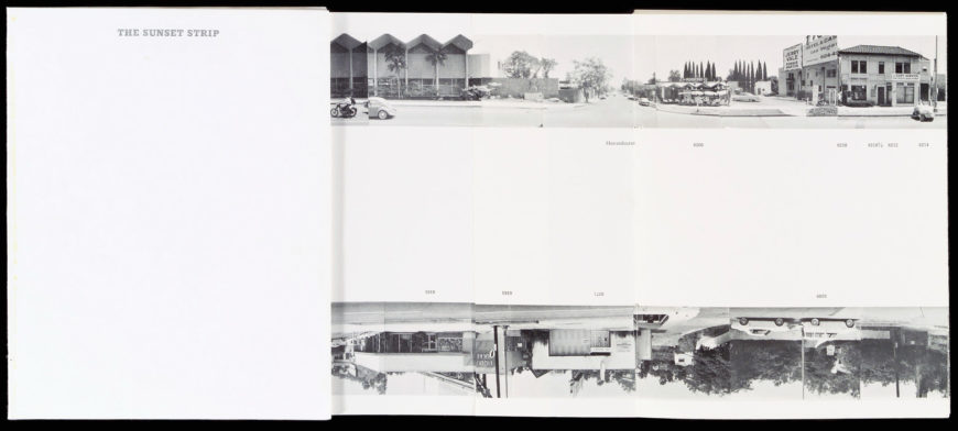 Edward Ruscha, Every Building on the Sunset Strip, 1966, offset lithograph on paper in silver Mylar-covered box, 1/87 x 5-5/8 inches .1 - closed (Walker Art Center © Ed Ruscha)