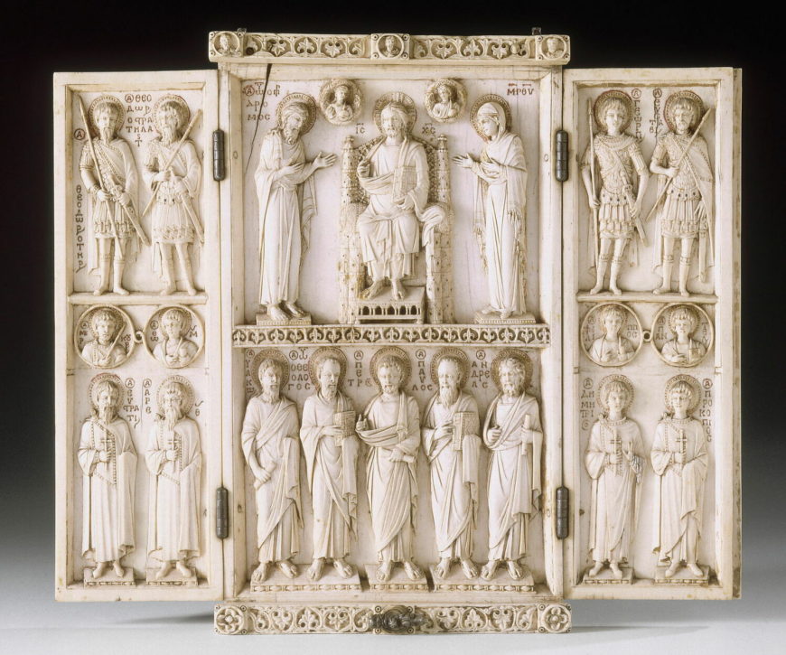 Harbaville Triptych, ivory, traces of polychromy, 28.2 x 24.2 cm (Louvre)