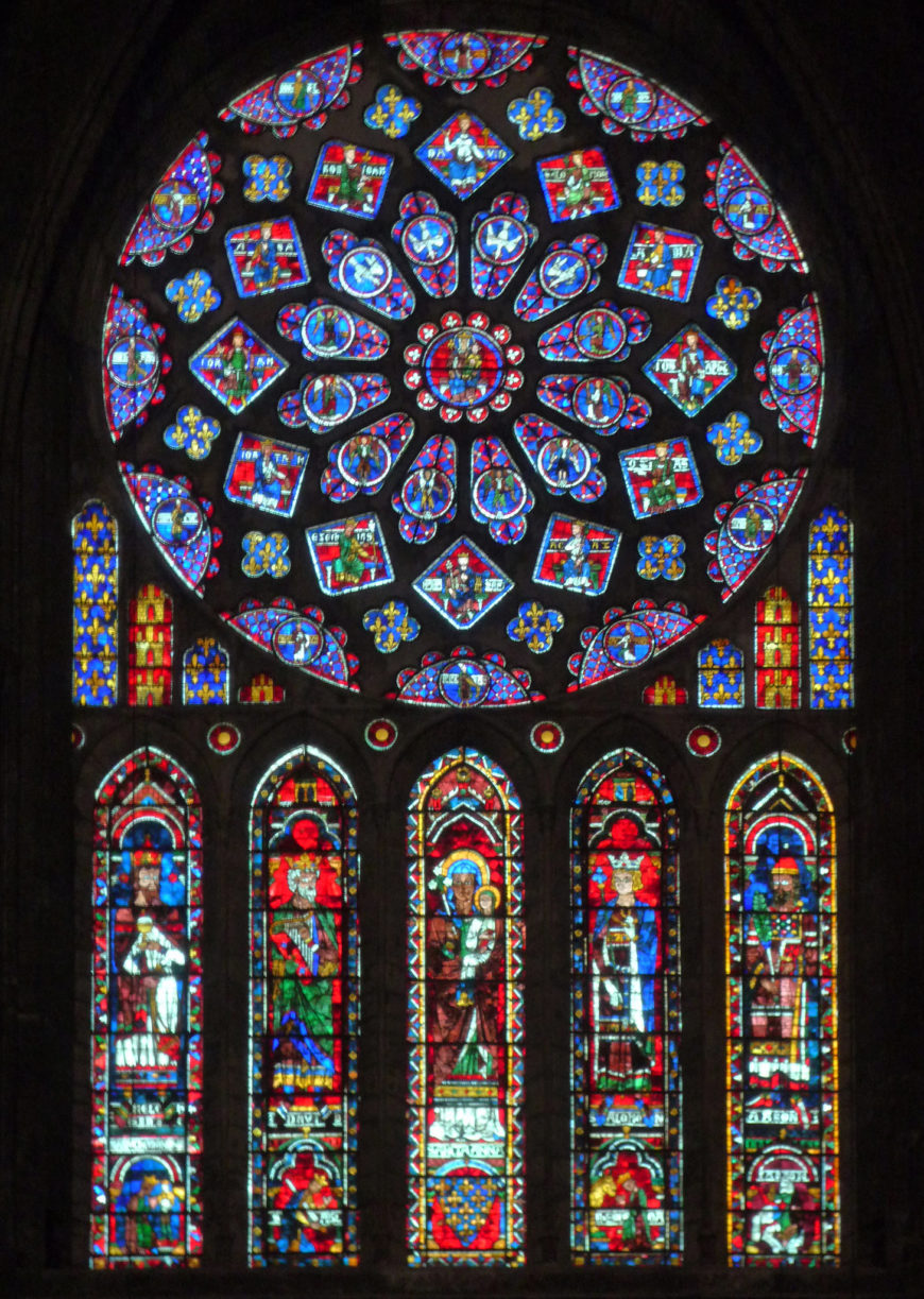 North Transept Rose Window, c. 1235, Chartres Cathedral, France (photo: Dr. Steven Zucker, CC BY-NC-SA 2.0)