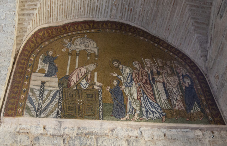 Presentation of the Virgin in the Temple mosaic, narthex, Daphni monastery, Chaidari, c. 1050–1150 (photo: Ariel Fein, CC BY-NC-SA 2.0)