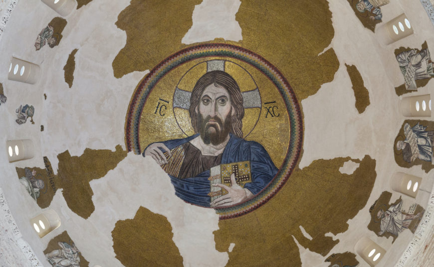 Christ Pantokrator mosaic, dome, Daphni monastery, Chaidari, c. 1050–1150 (photo: Ariel Fein, CC BY-NC-SA 2.0)