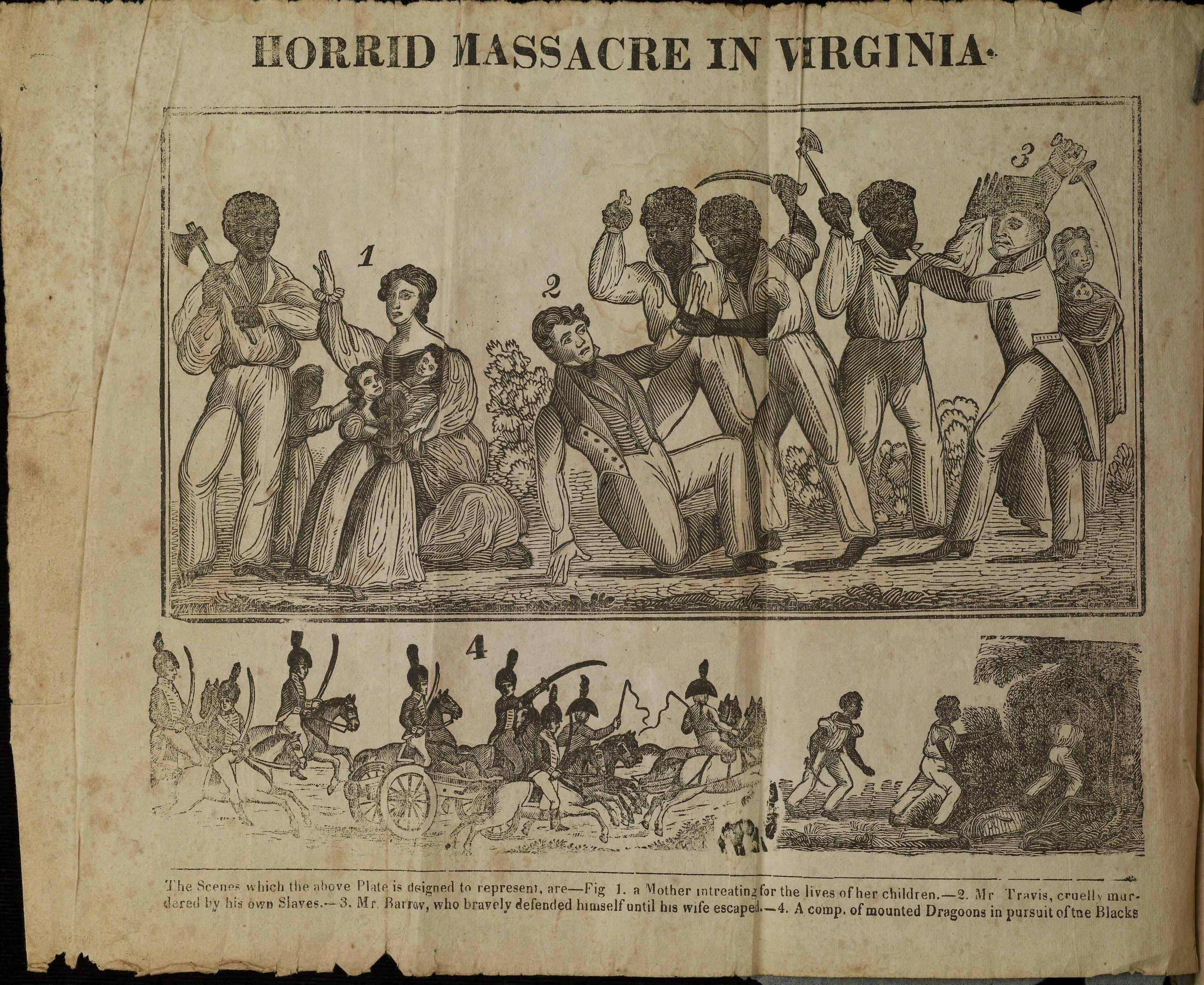 Woodcut depicting Nat Turner’s uprising, 1831 (University of Virginia Special Collections).