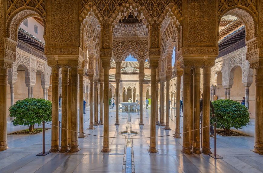 Court of the Lions, The Alhambra, Sabika hill, Granada, Spain, begun 1238 (photo: Tuxyso, CC BY-SA 3.0)