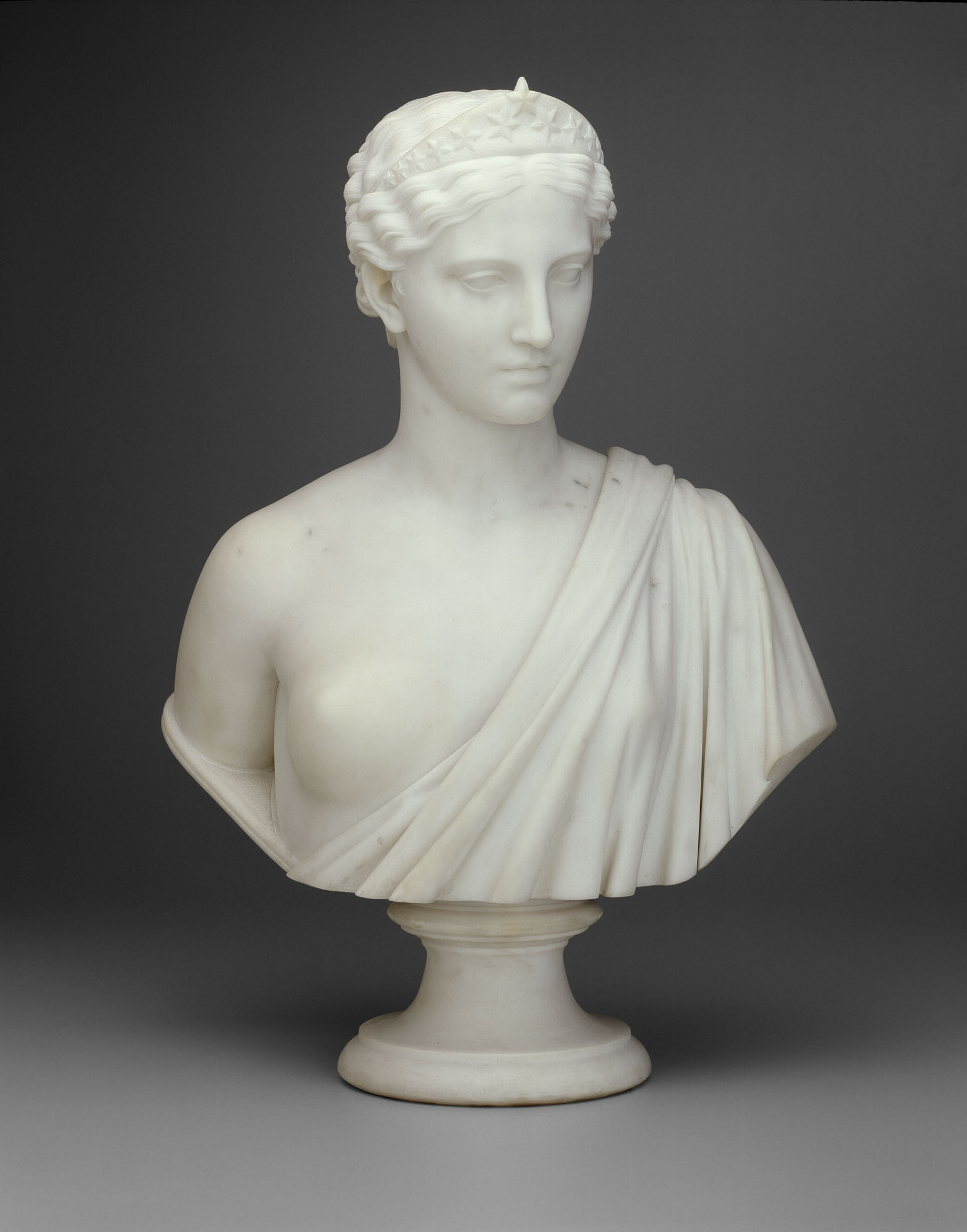 Hiram Powers, America, 1850–54, marble, 29 inches (The Art Institute of Chicago)