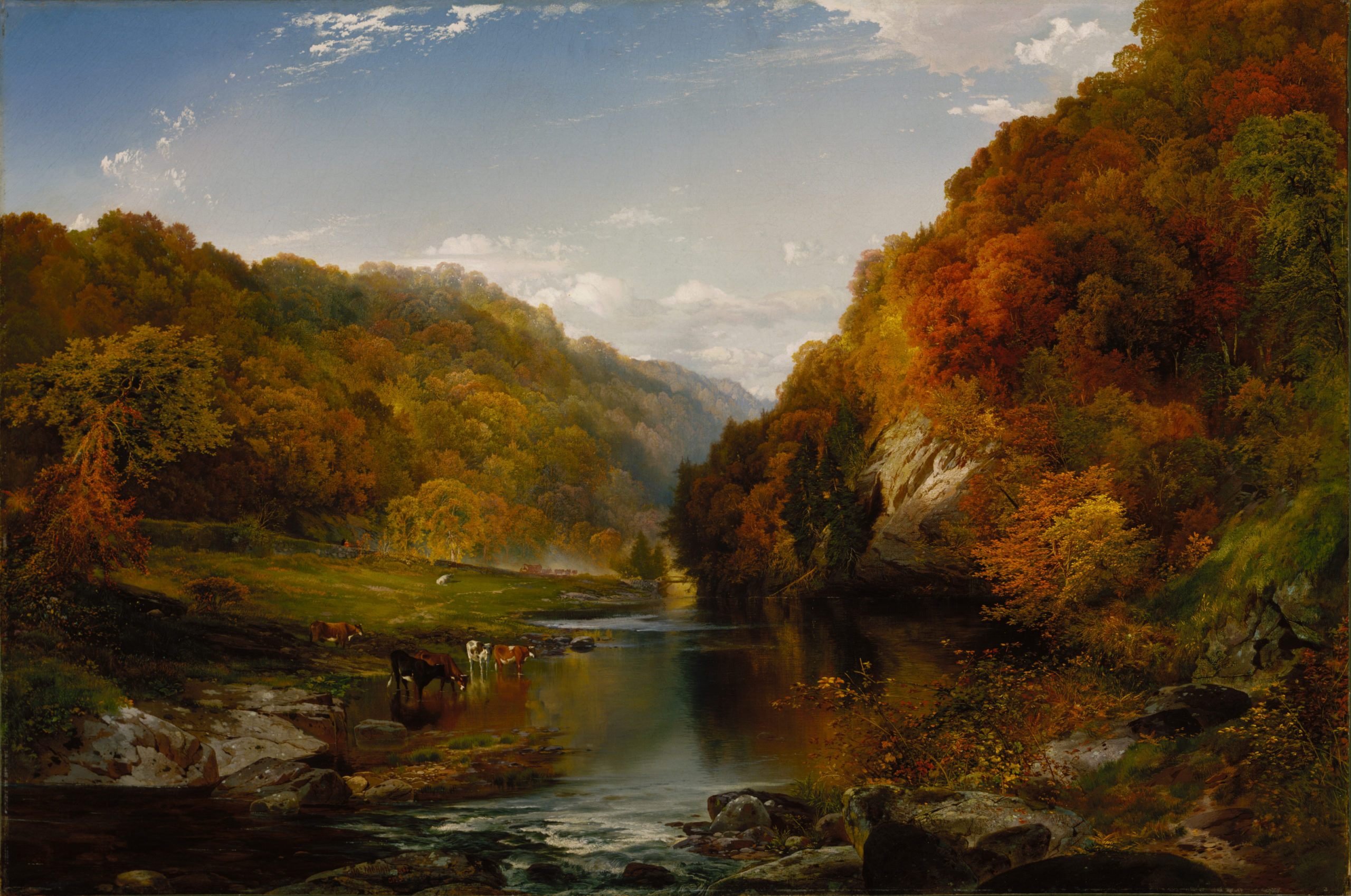 Thomas Moran, Autumn Afternoon, the Wissahickon, 1864, oil on canvas, 30 1/4 x 45 1/4 inches (Terra Foundation for American Art)