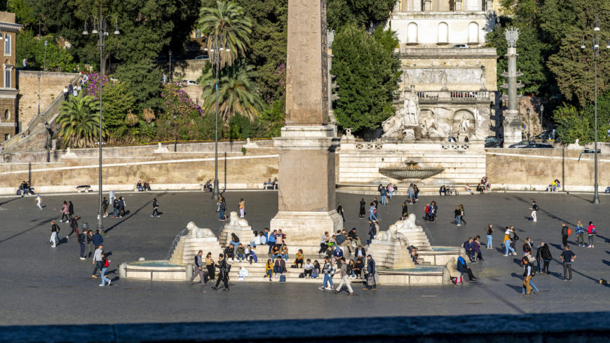Obelisk base in Piazza del Popolo (photo: Steven Zucker, CC BY-NC-SA 2.0)