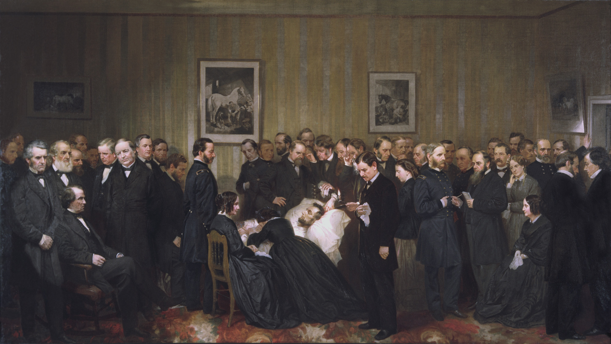 Alonzo Chappel, <em>The Last Hours of Abraham Lincoln</em>, 1868, oil on canvas, 52 x 98 inches (Chicago History Museum)