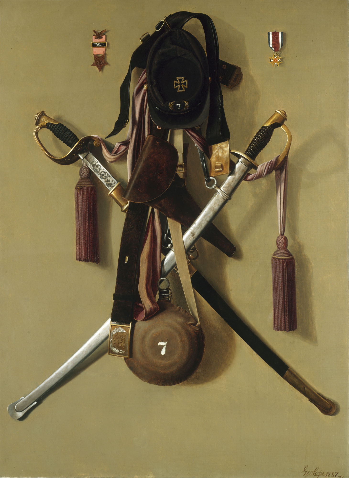 George Cope, <em>Civil War Regalia of Major Levi Gheen McCauley</em>, 1887, oil on canvas, 50 x 46 1/2 inches (The Art Institute of Chicago)