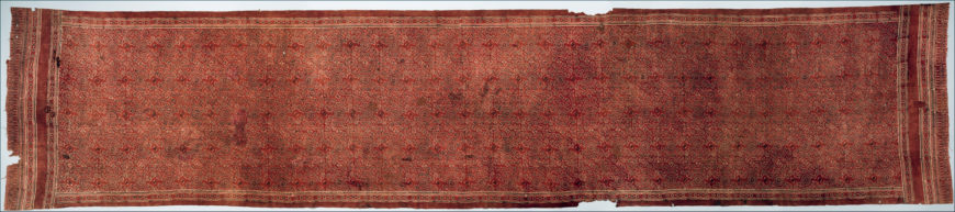 Textile with Sacred Goose (Hamsa) Design, 15th–early 16th century, cotton, block-printed and mordant-dyed, India (Gujarat, for Indonesian Market), 103.5 × 481.3 cm