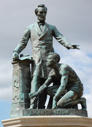 Thomas Ball, Freedmen’s Memorial to Abraham Lincoln, 1876, Lincoln Park, Washington, D.C. (photo: Renee Ater)