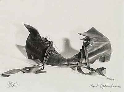 Meret Oppenheim, Das Paar (The Couple), pair of brown shoes attached at the toes, original version 1936, remade 1956