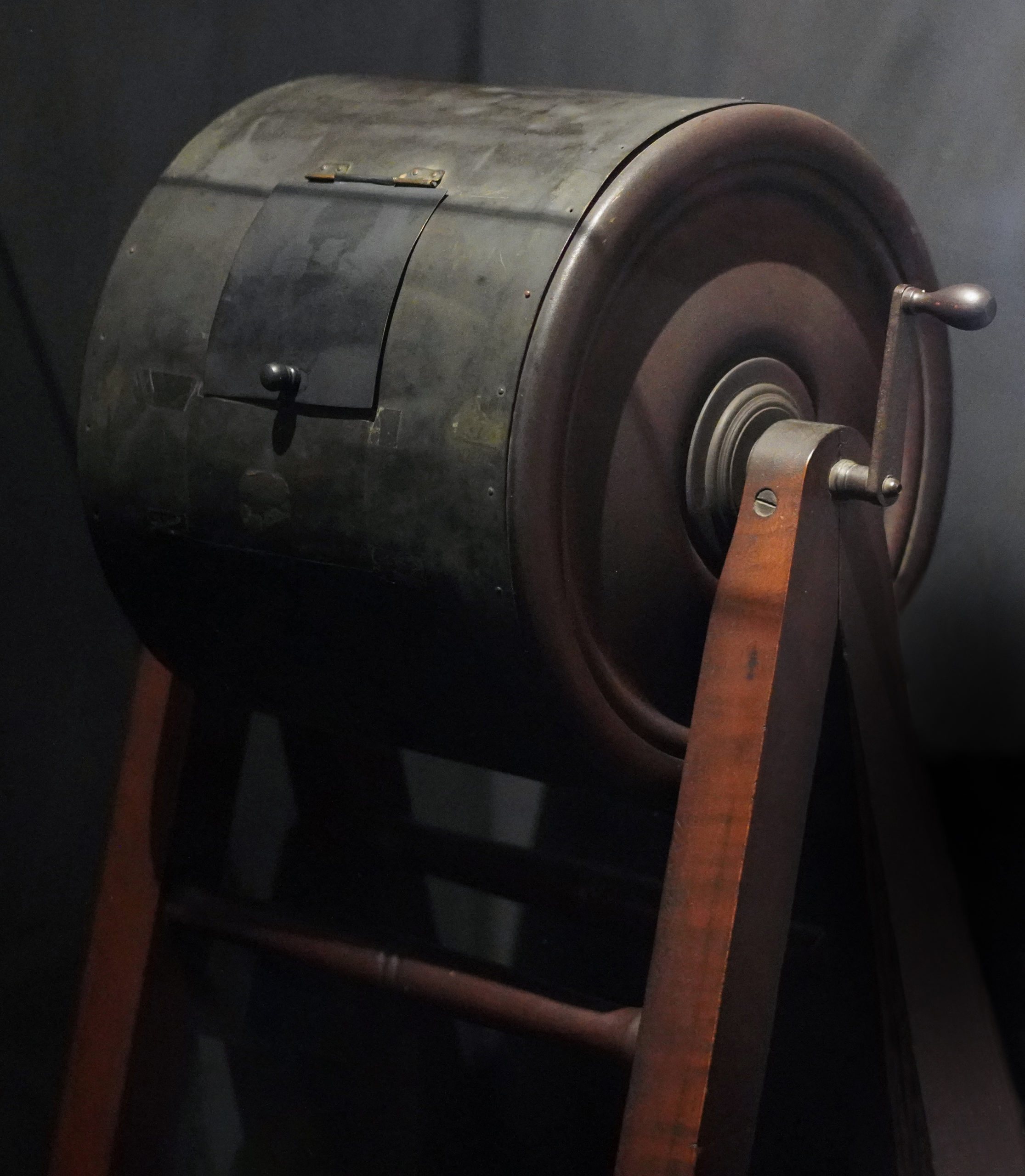 Draft cylinder, c. 1863, used to draw names of men aged 20–45 until a community’s quota was reached per the 1863 Enrollment Act (photo: Steven Zucker, CC BY-NC-SA 2.0)