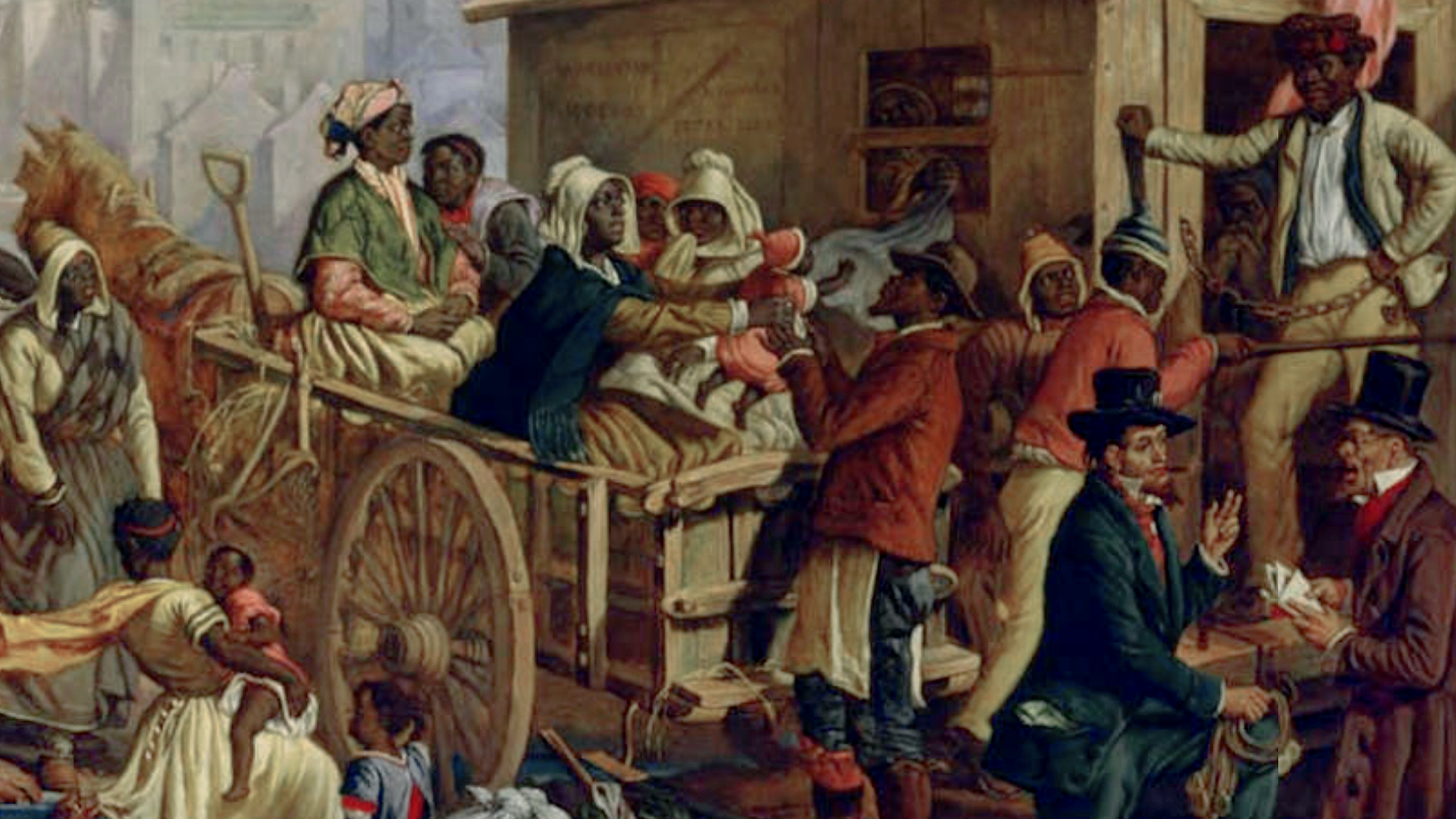 Eyre Crowe, After the Sale: Slaves Going South from Richmond (detail), 1853, oil on canvas, 27 x 36 inches (Chicago History Museum)
