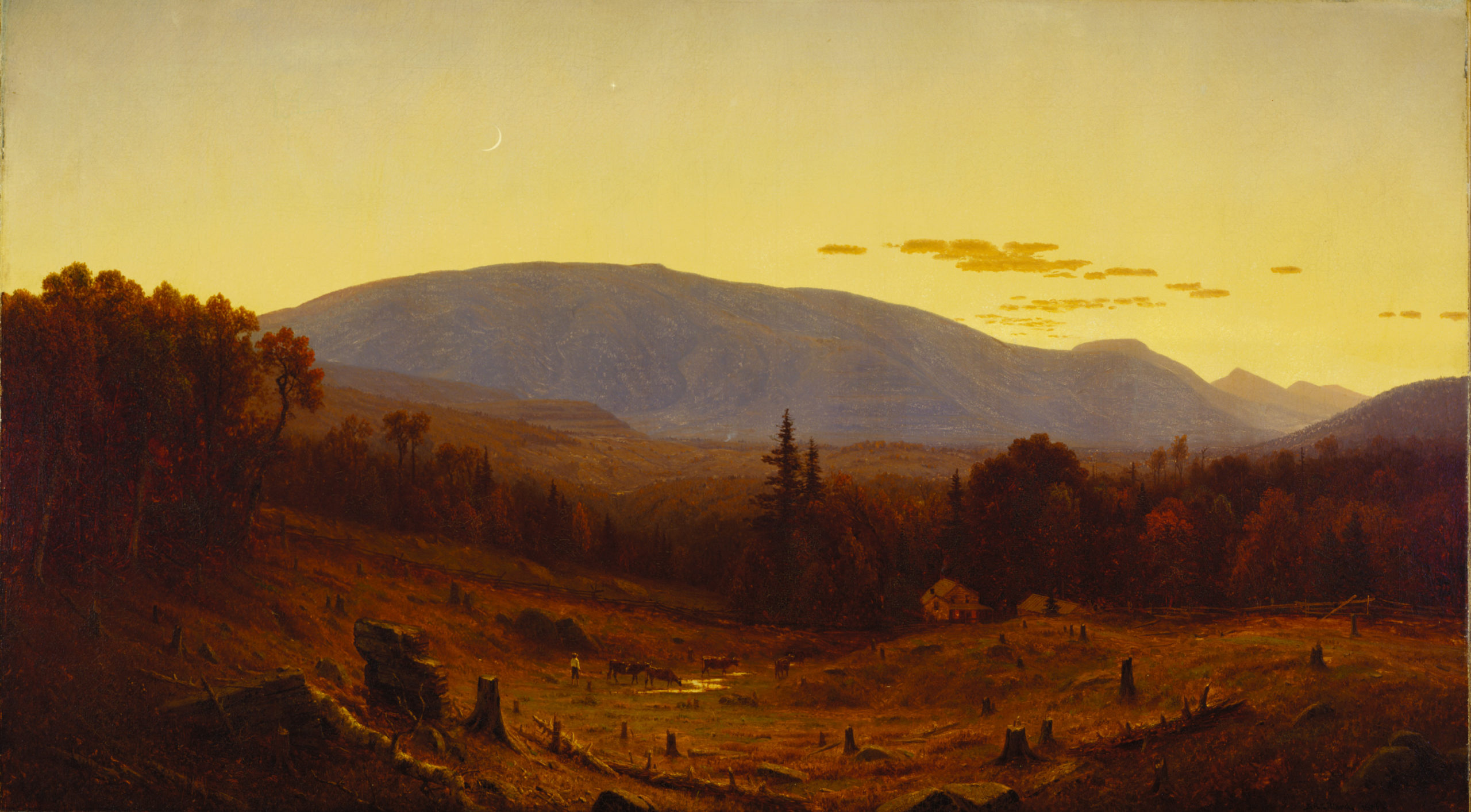 Sanford Robinson Gifford, <em>Hunter Mountain, Twilight</em>, 1866, oil on canvas, 30 5/8 x 54 1/8 inches (Terra Foundation for American Art)