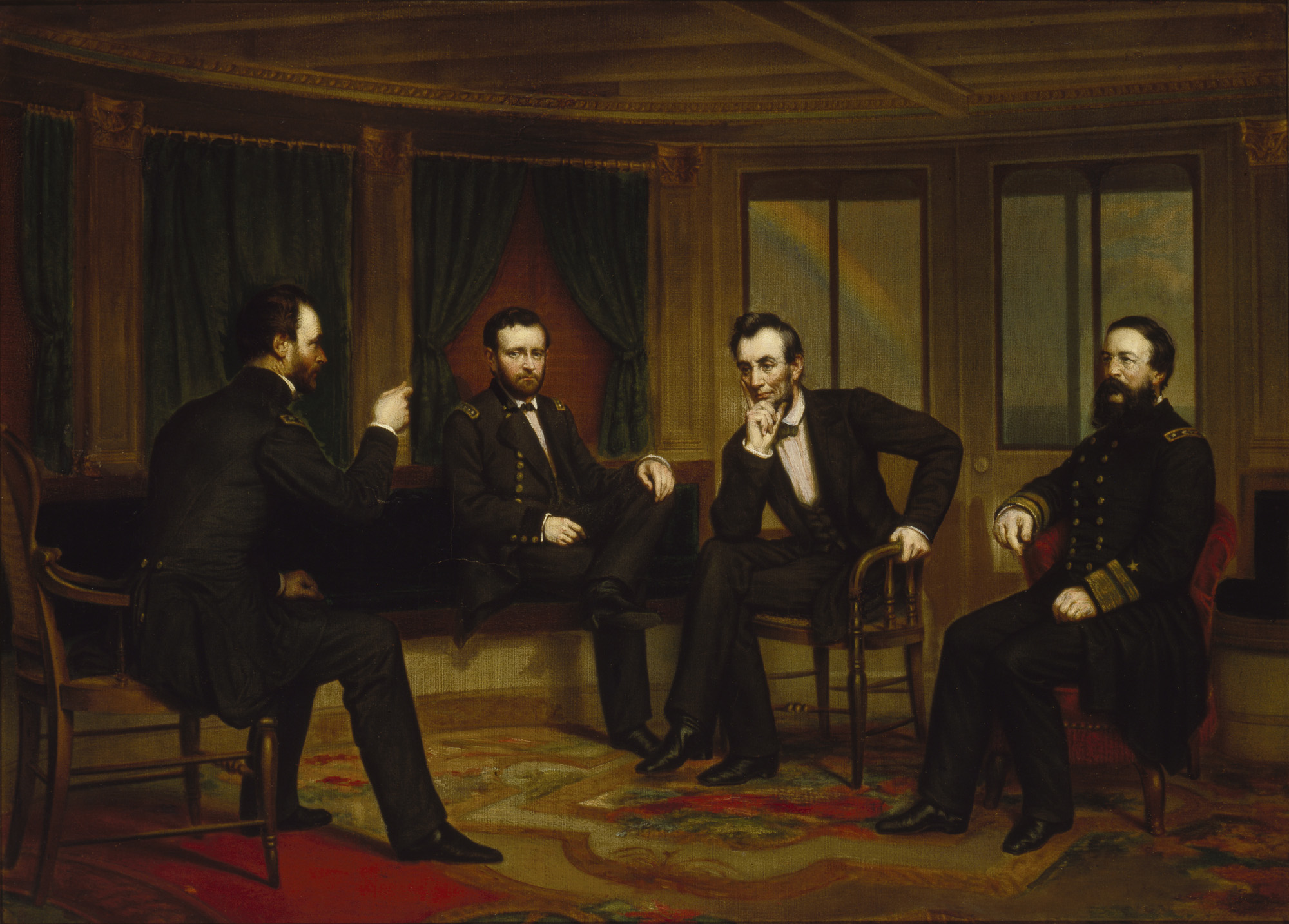George P. A. Healy, <em>The Peacemakers</em>, 1868, oil on canvas, 31 1/2 x 39 1/4 inches (Chicago History Museum)
