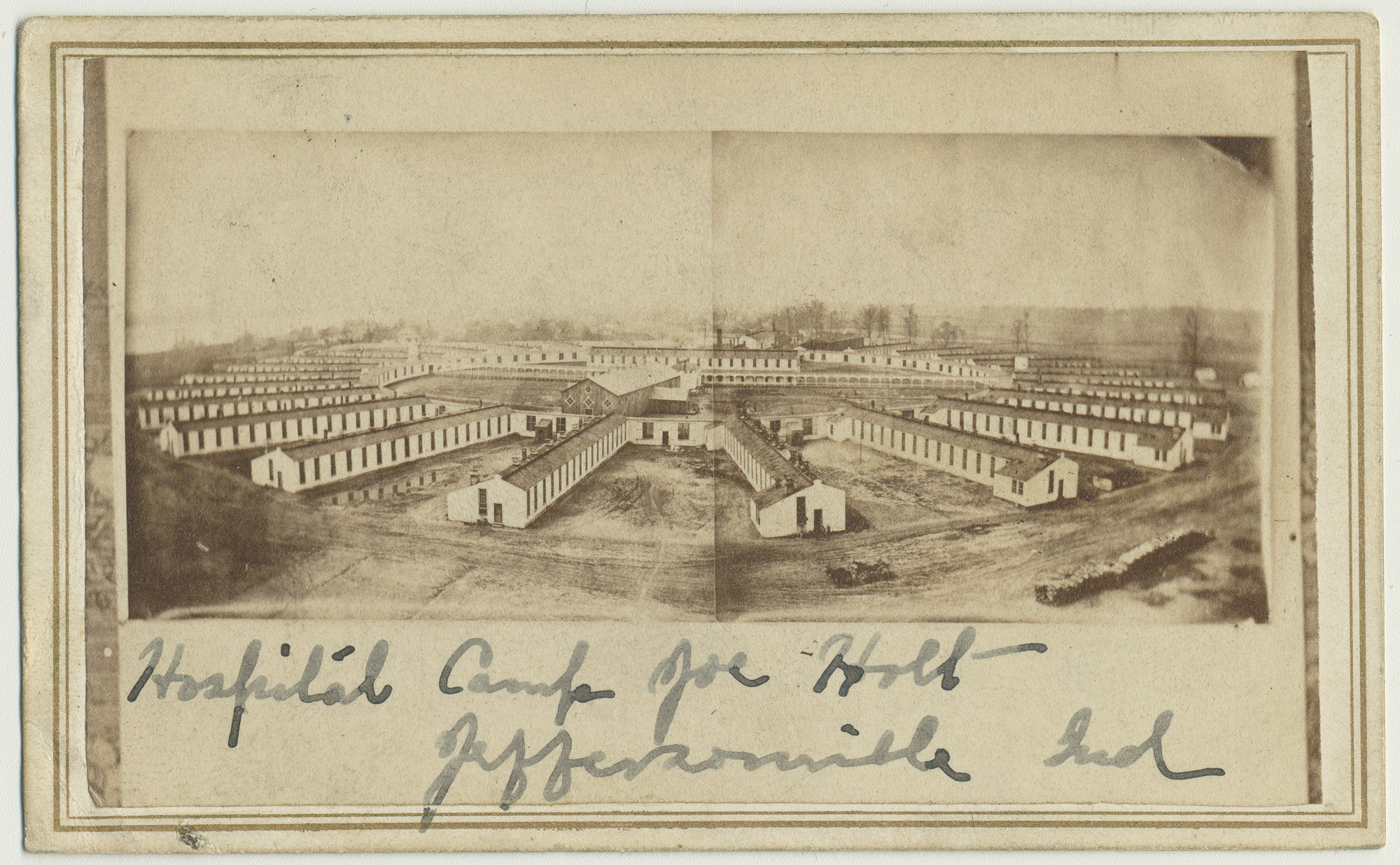 Hospital Camp in Jeffersonville, Indiana, c. 1864-1866, photograph, carte-de-visite 2½ x 4 inches (Chicago History Museum)